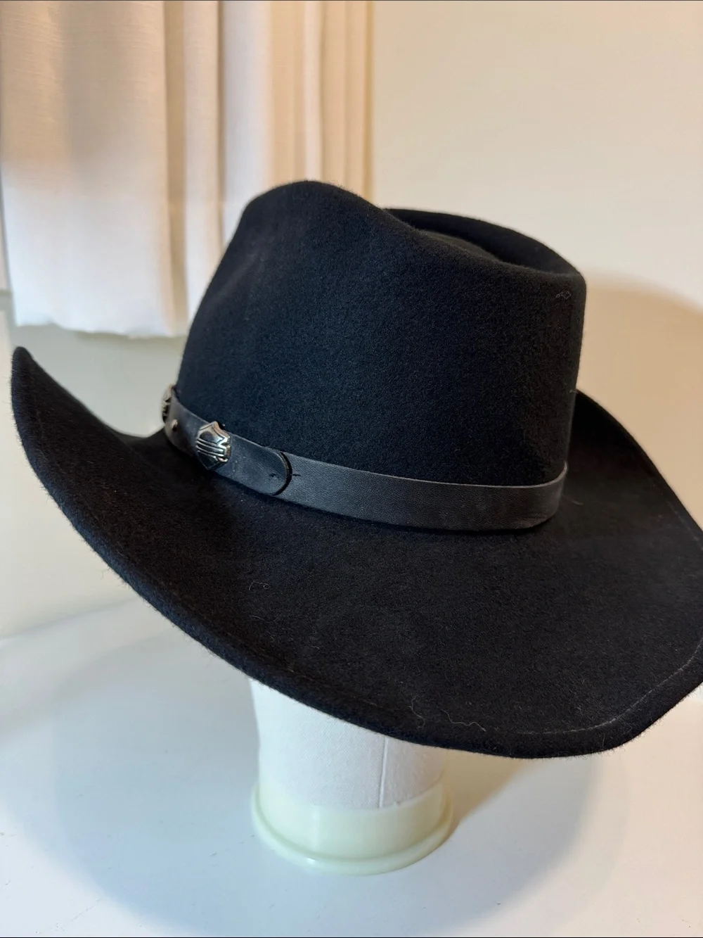 Harley Davidson black wool cowboy hat. XL.